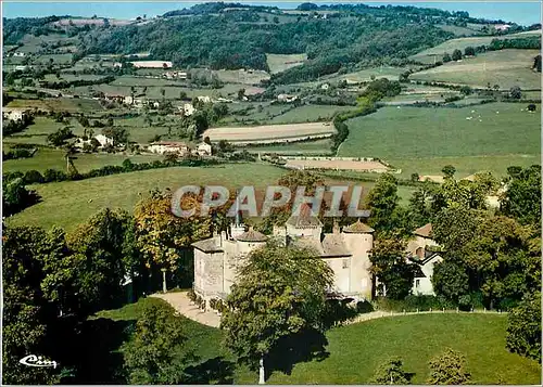 Cartes postales moderne Saint Point (S et L) Souvenir de Lamartine Chateau de Lamartine Vue arerienne Le 10 Fevrier 1802