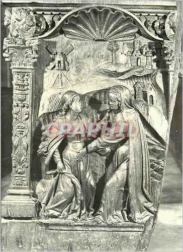 Moderne Karte L'Eglise de Montreal (Yonne) Les Stalles du XVIe S  Visitation de la Ste Vierge a Ste Elisabeth