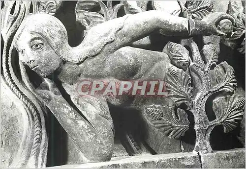 Cartes postales moderne Autun Musee Rolin La Tentation d'Eve (XIIe Siecle) Detail