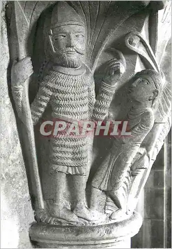 Moderne Karte Vezelay (Yonne) Basilique Sainte Madeleine (XIIe Siecle) Chapiteau de la Nef David et Goliath