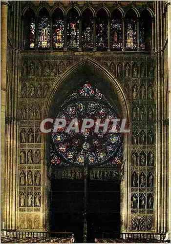 Moderne Karte Reims La Cathedrale (XIIIe Siecle) Interieur du Portail Principal (Petite Rose Ouest)