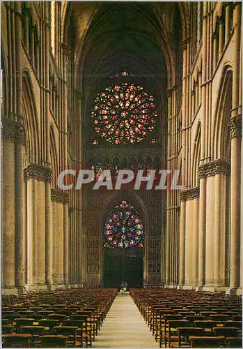 Moderne Karte Cathedrale de Reims (Marne) XIIIe S Le Revers du Grand Portail et les Roses Ouest