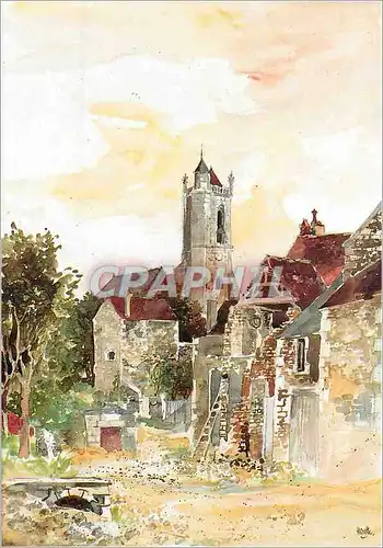 Moderne Karte L'Eglise d'Irancy Bourgogne France Georges Hosotte (ne en 1936 Born 1936)