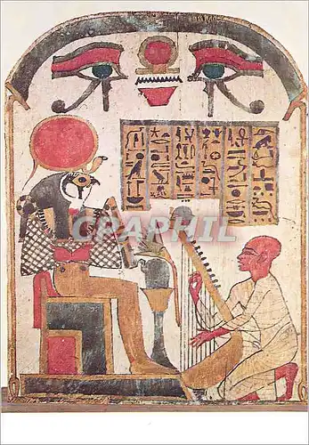 Moderne Karte Paris Musee du Louvre Le Musicien Djed Khonsou Ioufankh Celebrant sur la harpe le dieu Soleil Ra