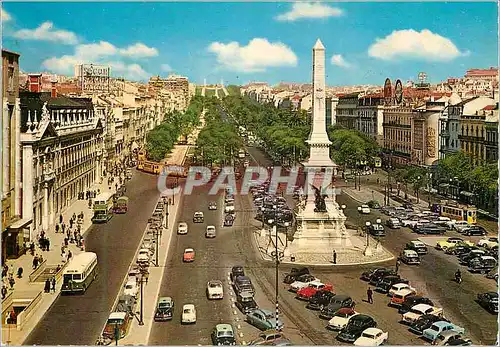 Cartes postales moderne Lisboa Place des Restauradores et Avenue de la Liberte