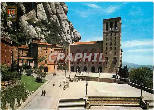 Moderne Karte Montserrat Facade et Place du Sanctuaire