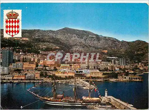 Cartes postales moderne Principaute de Monaco Au Soleil de la Cote d'Azur Vue Generale Bateau Voilier