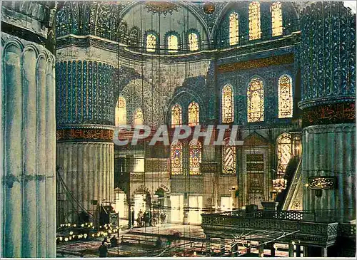 Cartes postales moderne Istanbul Turkey Sultan Ahmet Camiinin dehiti Gorunusu Interior of Blue Mosque