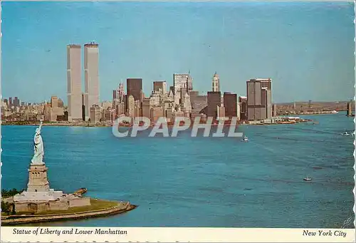 Cartes postales moderne New York City Statue of Liberty and Manhattan