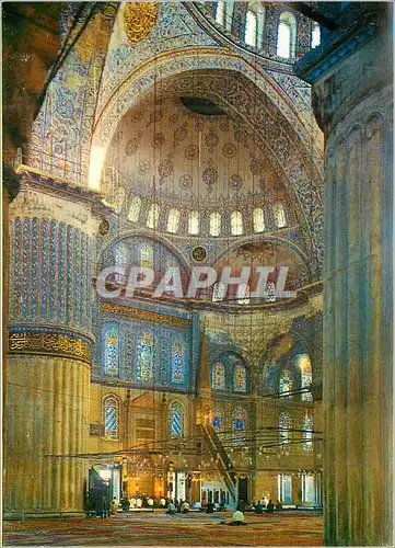 Moderne Karte Istanbul Turkey Interior of the Blue Mosque
