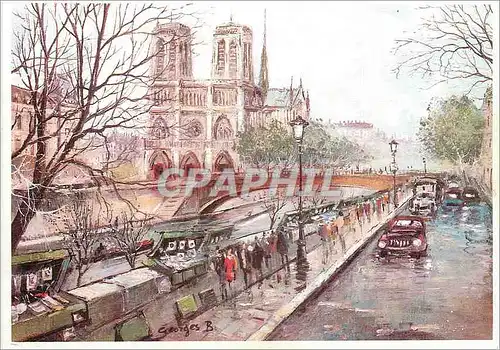 Moderne Karte Paris Notre Dame et les Bouquinistes