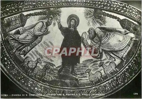 Cartes postales moderne Roma Chiesa di S Costanza Cristo Tra S Pietro E S Paolo (Mosaico)