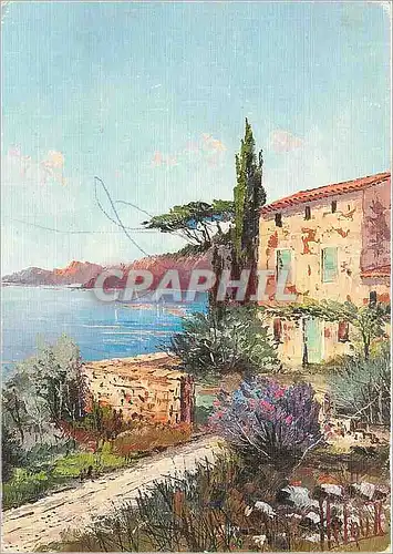 Moderne Karte Cote d'Azur Paysage de Provence (par Helou JC)