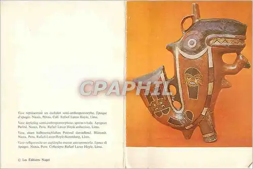 Moderne Karte Naeca Perou Vase Representant un Cachalot Semi Anthropomorphe Epoque d'Apogee Collection Rafael