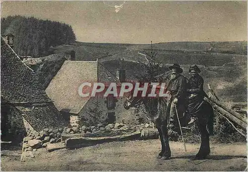 Cartes postales moderne En Auvergne En route pour la Ville Cheval Folklore