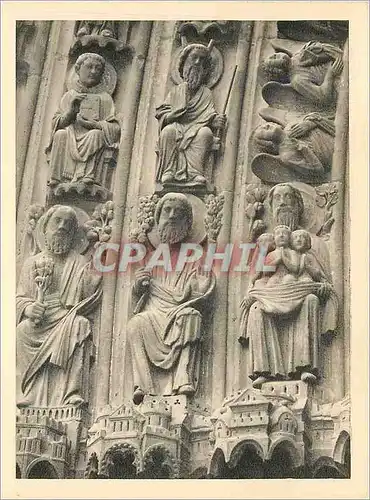 Cartes postales moderne Notre Dame de Paris Portail du Jugement Dernier Details des Voussures le Paradis