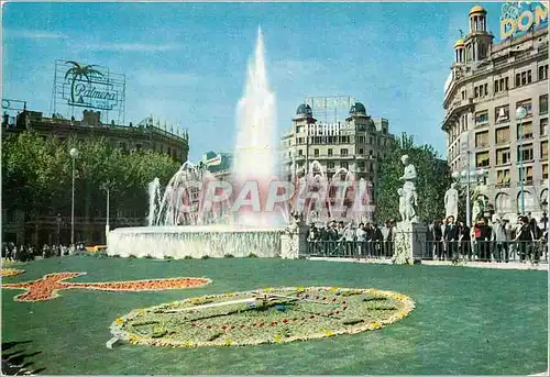 Cartes postales moderne Barcelona Place Catalogne Horloge Florale