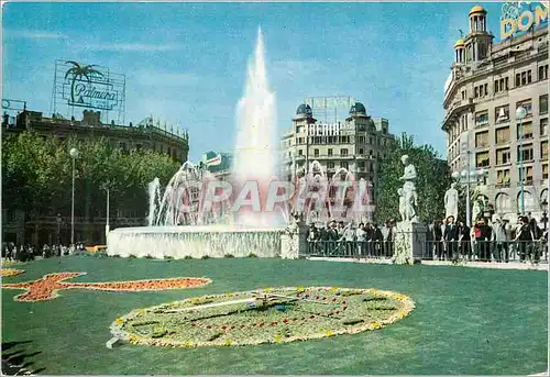 Moderne Karte Barcelona Place Catalogne Horloge Florale