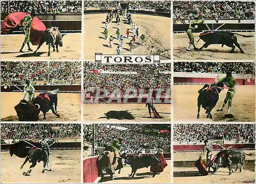 Cartes postales moderne Toros Passe Haute une Pique un Derechazo Corrida