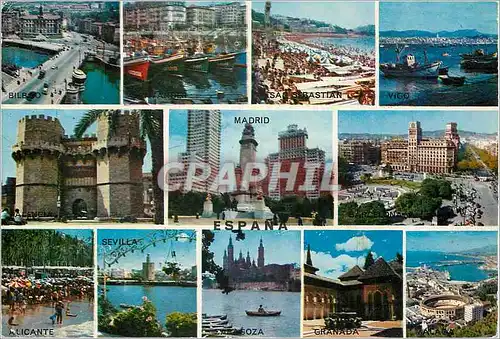 Cartes postales moderne Espana Madrid San Sebastian Sevilla Alicante Granada