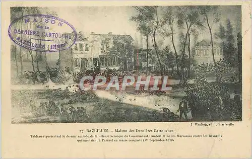 Cartes postales Bazeilles Maison des Dernieres Cartouches Tableau representant le dernier episode de la Defense