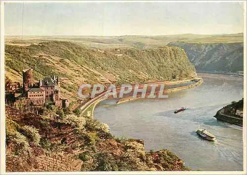 Cartes postales moderne Der Rhein The Rhine Near St Goarshausen Katz Castle and the Loreley
