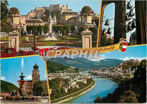 Cartes postales moderne Salzburg die Festspielstadt Bilder Oben Mirabellgarten mit Hohensalzburg