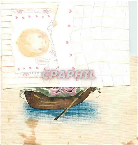 Cartes postales moderne Barque Fleurs
