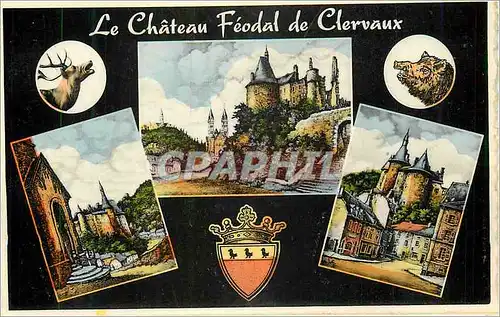 Moderne Karte Le Chateau Feodal de Clervaux Sanglier Chasse