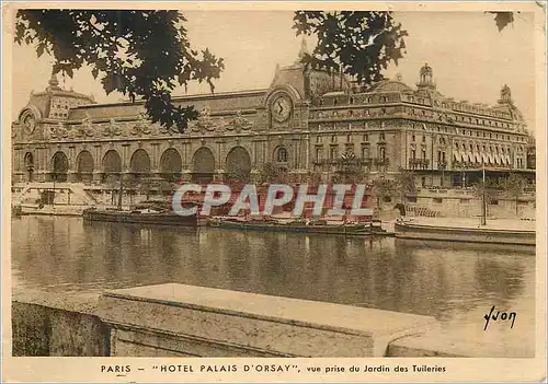 Cartes postales moderne Paris Hotel Palais d'Orsay vue prise du Jardin des Tuileries Peniches Bateaux