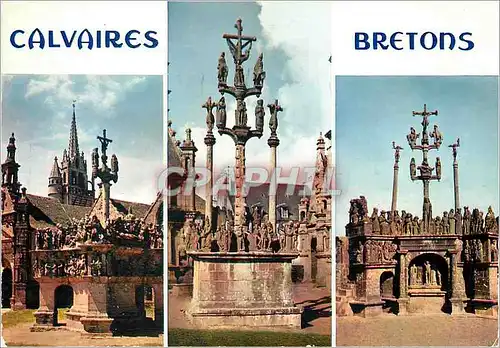 Cartes postales moderne Les Grands Calvaires du XVIIe s la Bretagne en Couleurs Guimiliau Saint Thegonnec et Plougastel