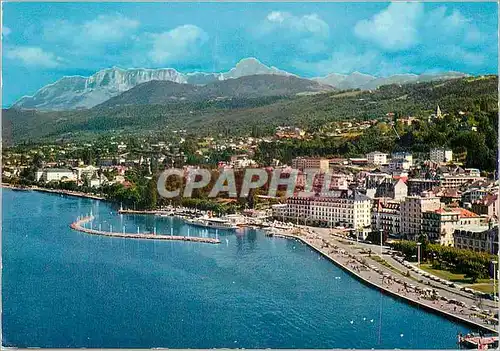 Cartes postales moderne Evian les Bains Vue Aerienne sur le Lac la Promenade et le Port