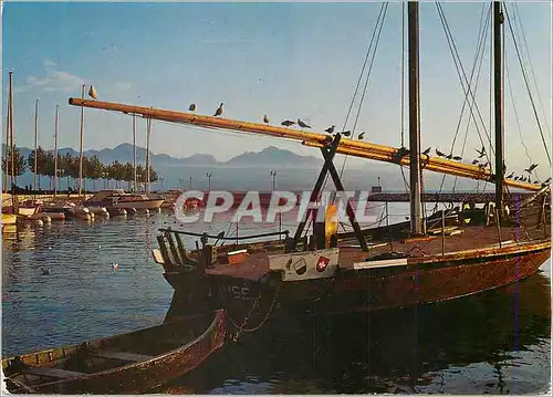 Moderne Karte Lausanne Ouchy la Vaudoise et les Alpes de Savoie  Bateaux