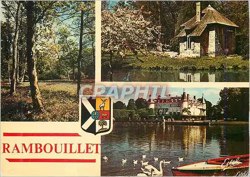 Cartes postales moderne Rambouillet (Yvelines) le Parc le Pavillon des Coquillages Vue sur le Chateau