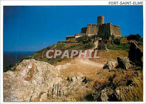 Moderne Karte Cote Vermeille (P O) le Fort Saint Elme (XVIe siecle) Message du Sud