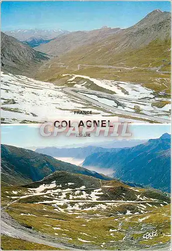Cartes postales moderne Le Col Agnel 2746m Hautes Alpes Reflets de France en Haut le Versant Francais le Refuge