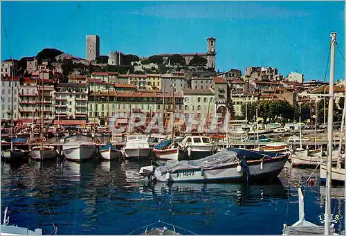 Moderne Karte Cannes (Alpes Maritimes) le Port et le Suquet Reflets de la Cote d'Azur Bateaux
