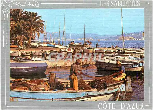 Moderne Karte La Seyne sur Mer les Sablettes Pecheurs dans le Petit Port de Tamaris Bateaux