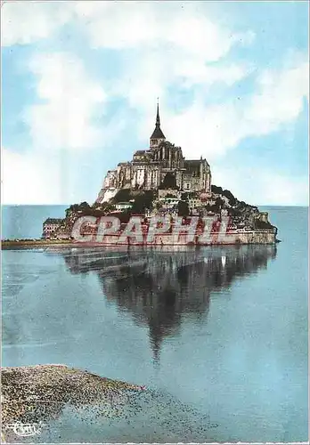 Moderne Karte Mont Saint Michel (Manche) Vue Generale a Maree Haute Publicite Selectex Rue Marechal Leclerc