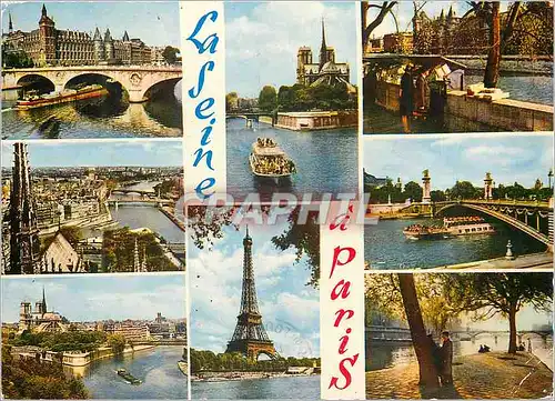 Cartes postales moderne La Seine a Paris Tour Eiffel Peniche Bateau