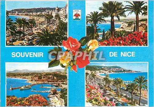 Moderne Karte Nice Cote d'Azur French Riviera Souvenir de Nice