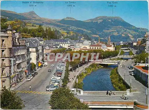 Moderne Karte La Bourboule (alt 852m) les Ponts sur la Dordogne l'Auvergne Touristique