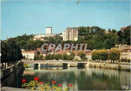 Moderne Karte Epinal (Vosges) le Pont Clemenceau sur la Moselle et la Zup