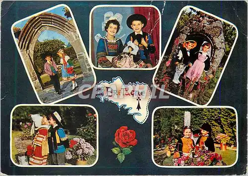 Cartes postales moderne La Bretagne Costumes des Regions de Plougastel Daoulas Fouesnant Baud Benodet et Pont l'Abbe Ste