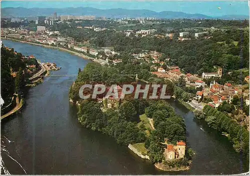 Cartes postales moderne L'Ile Barbe la Vallee de la Saone Vue Aerienne