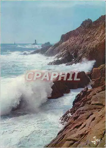 Cartes postales moderne la Pointe du Raz La Bretagne en Couleurs Grosse Mer