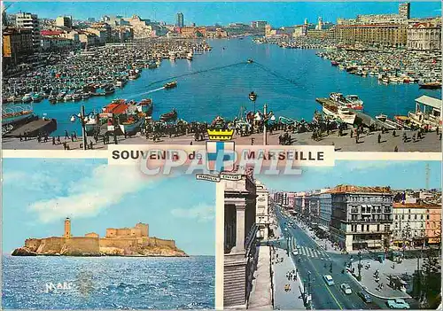 Cartes postales moderne Marseille le Vieux Port le Chateau d'If la Canebiere