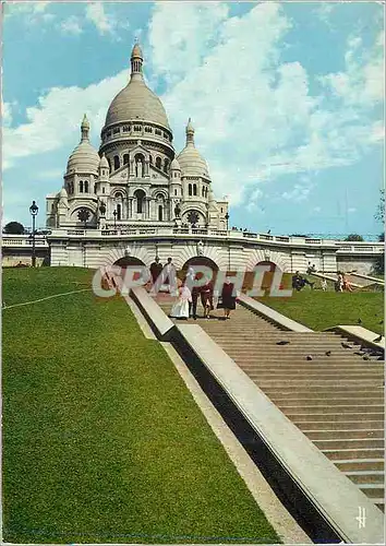 Moderne Karte Paris France Basilique du Sacre Coeur a Montmartre