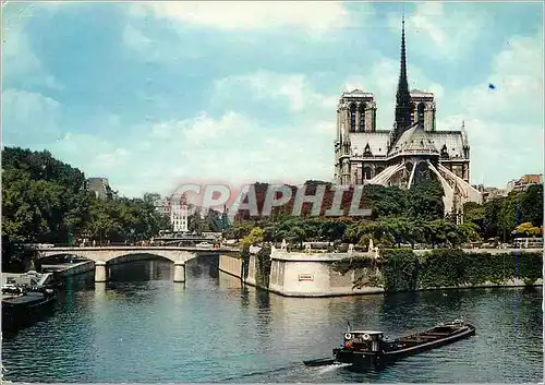 Moderne Karte Paris Notre Dame Bateau Peniche