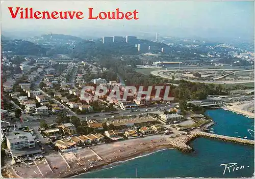 Cartes postales moderne Villeneuve Loubet Plage la Cote d'Azur Inoubliable les Bouches du Loup l'Hippodrome Vue Aerienne